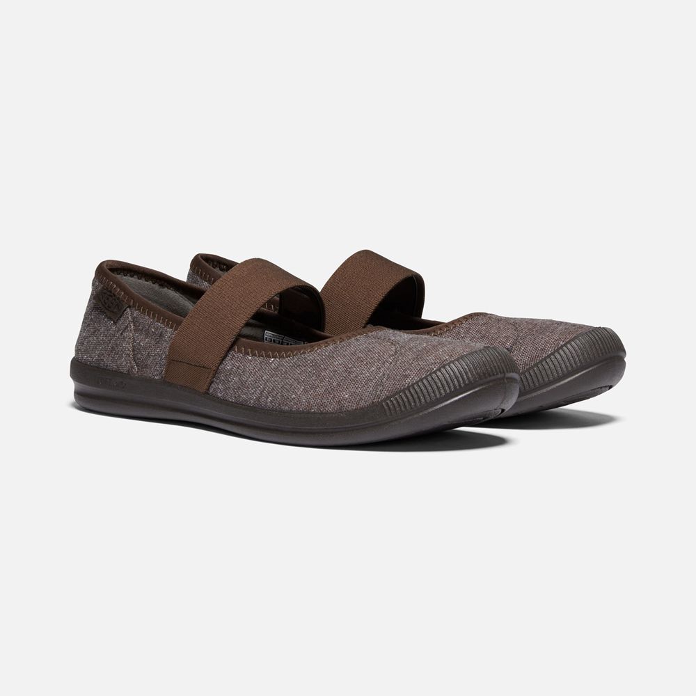 Keen Slip-On Kadın Kahverengi - Lorelai Mary Jane Kanvas Shoess - Türkiye QDZP78201